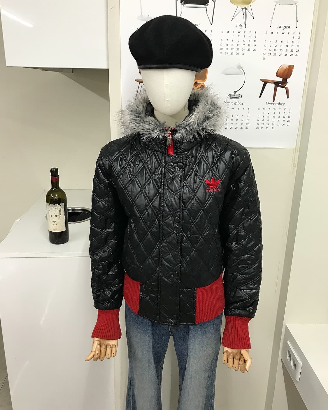 아디다스 90s 크롭 퀼팅 후드 경량 패딩 상품이미지7