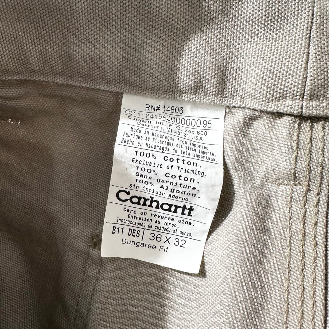 칼하트 던가리핏 페인터 카펜터 워크 팬츠 상품이미지7