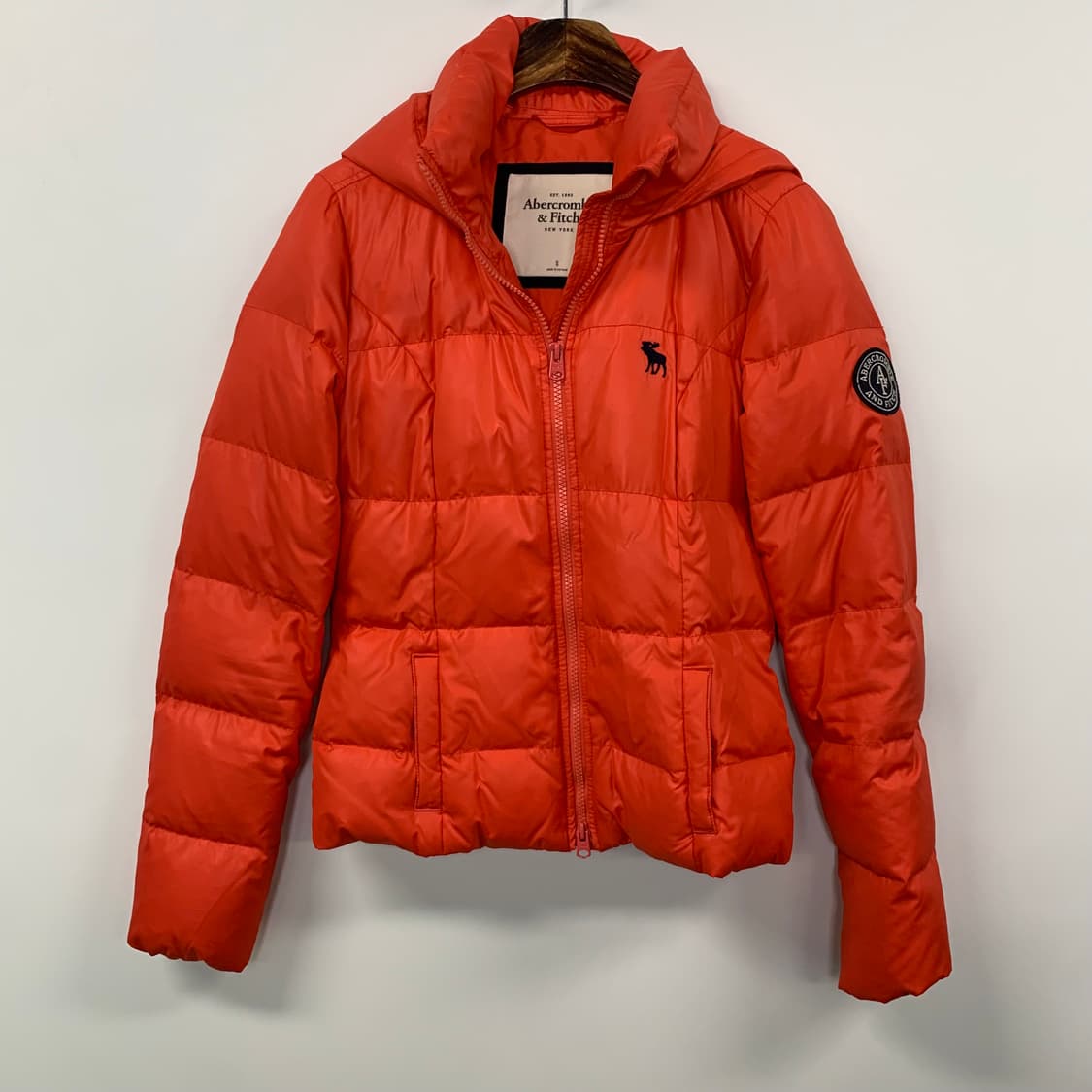 아베크롬비 산양로고 오렌지 투웨이 다운 패딩 상품이미지2