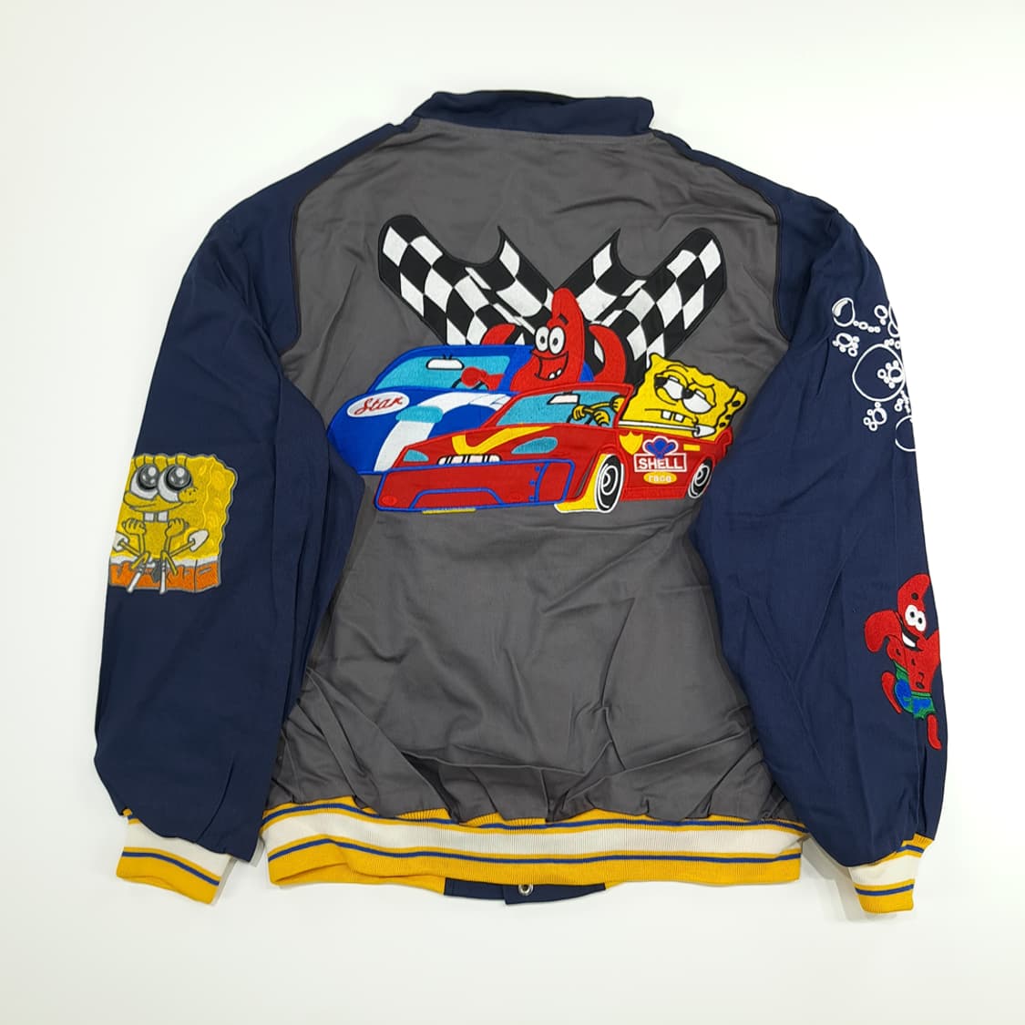 CN663 XL 아메리칸 빈티지 스펀지밥 자수 레이싱 자켓 상품이미지6