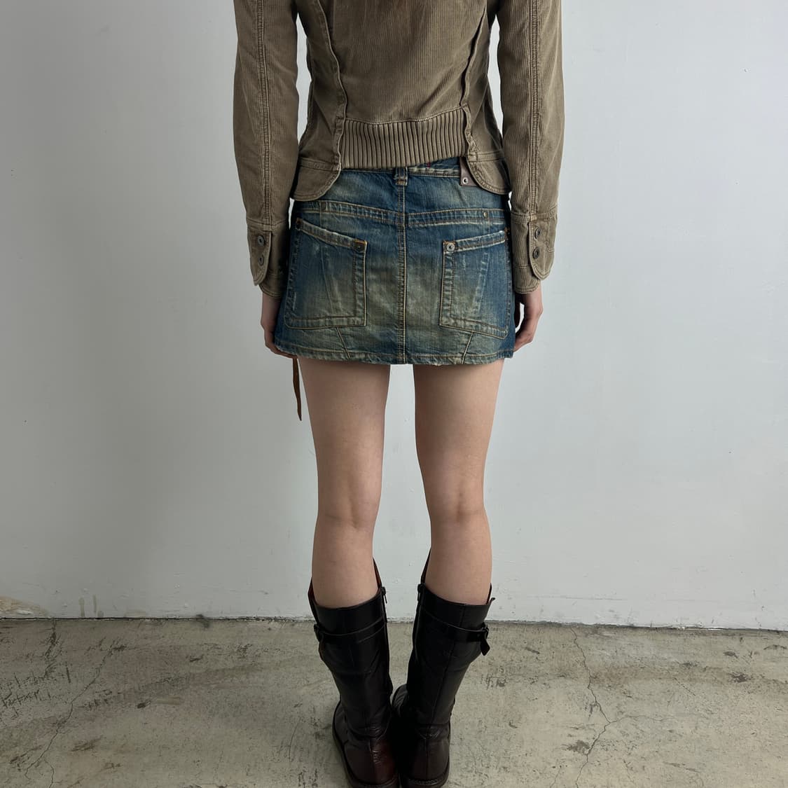 BRAY STEVE ALAN 바이커 데님 미니스커트 상품이미지3