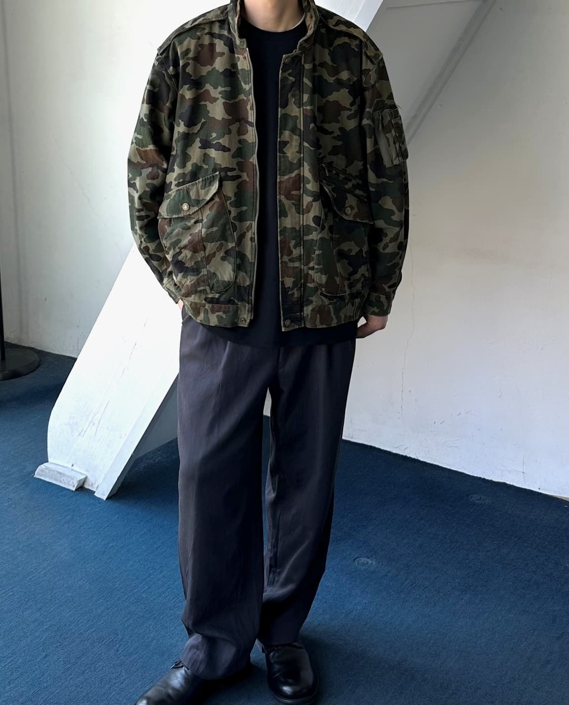 Camo design mild cotton blouson 상품이미지5