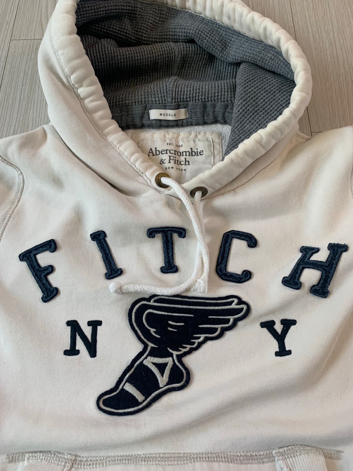 아베크롬비 화이트 로고 후드티 상품이미지2