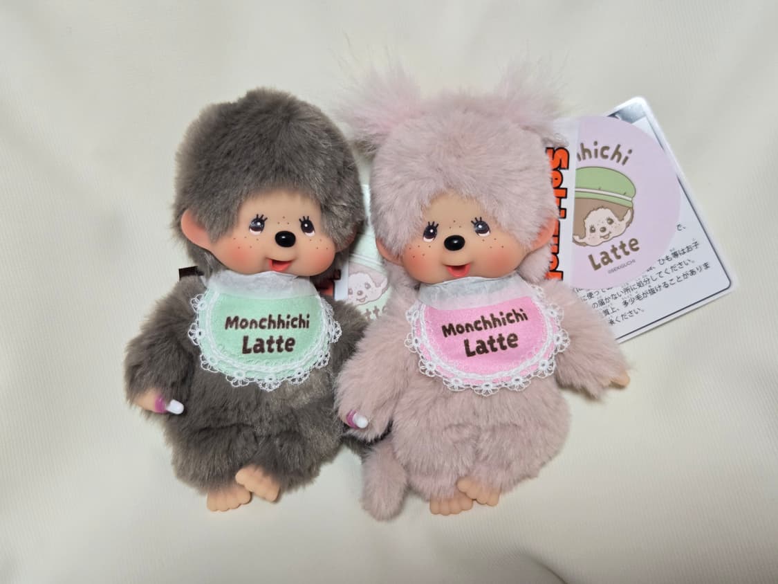 몬치치 라떼 + 10월 탄생석 연분홍 키링 상품이미지1