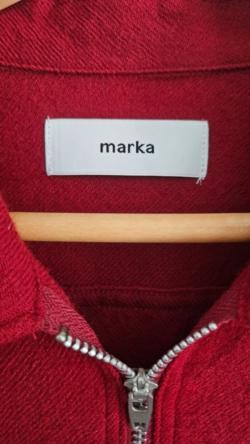 비이커 수입 정품 - 마카(marka) 울 하프 집업 셔츠 (버건디) 상품이미지3