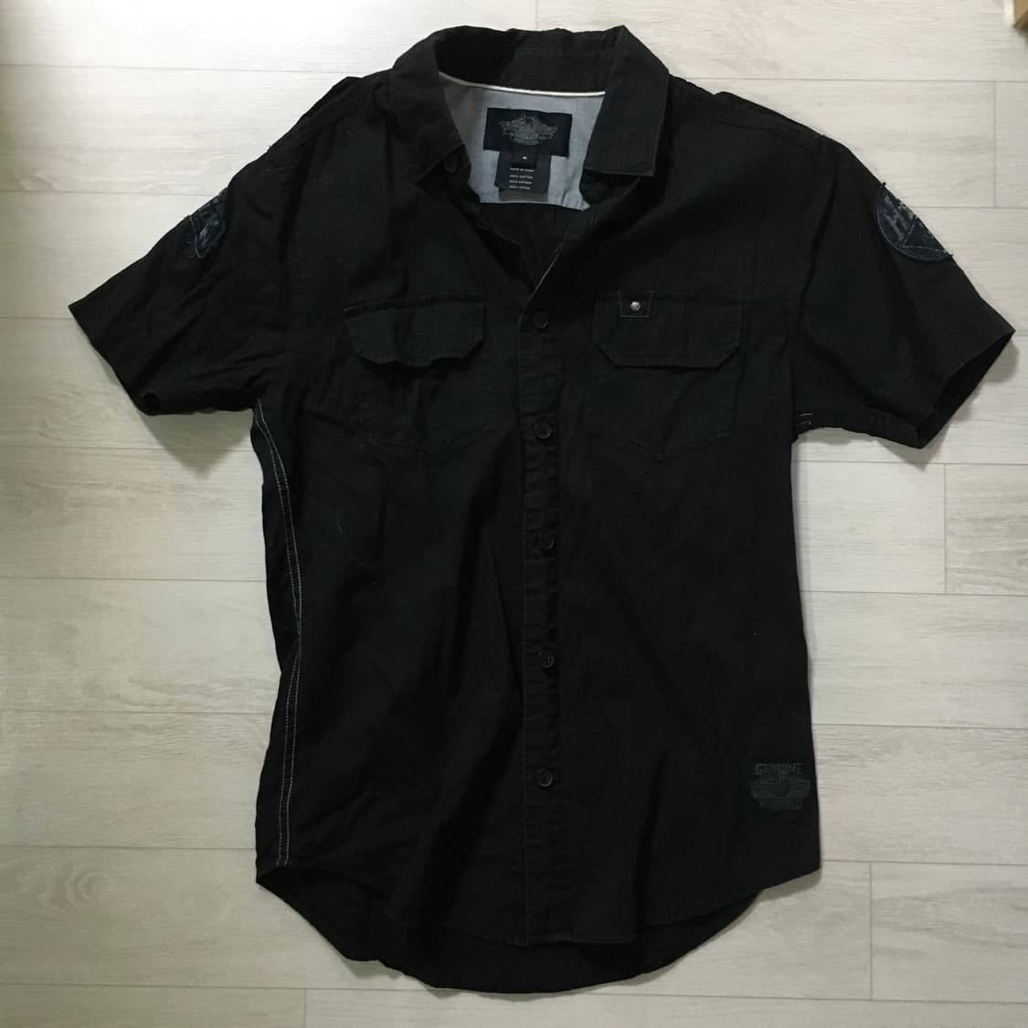 할리데이비슨 블랙 코튼 셔츠 반팔 반소매 S 상품이미지7