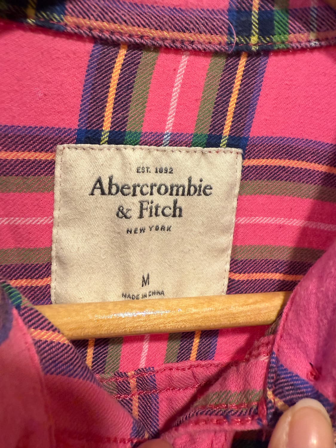 아베크롬비 핑크 체크셔츠 상품이미지2