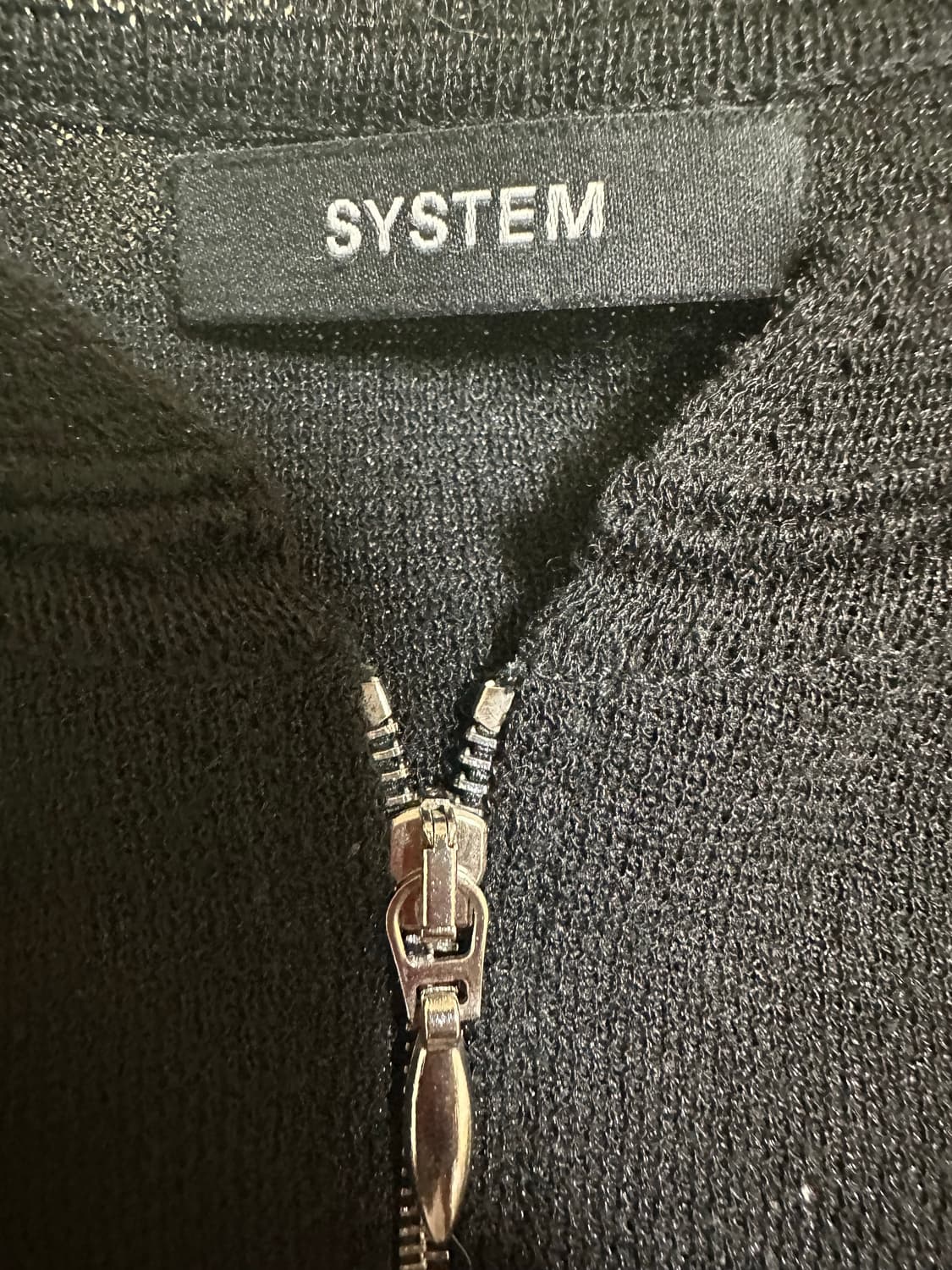 한섬시스템블랙 시스루 밑단 집업 니트 마가디건  상품이미지9