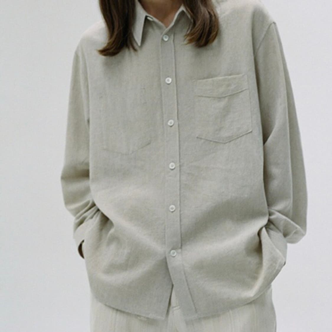 COOR 쿠어 세미 오버핏 린넨 셔츠 S사이즈 상품이미지3