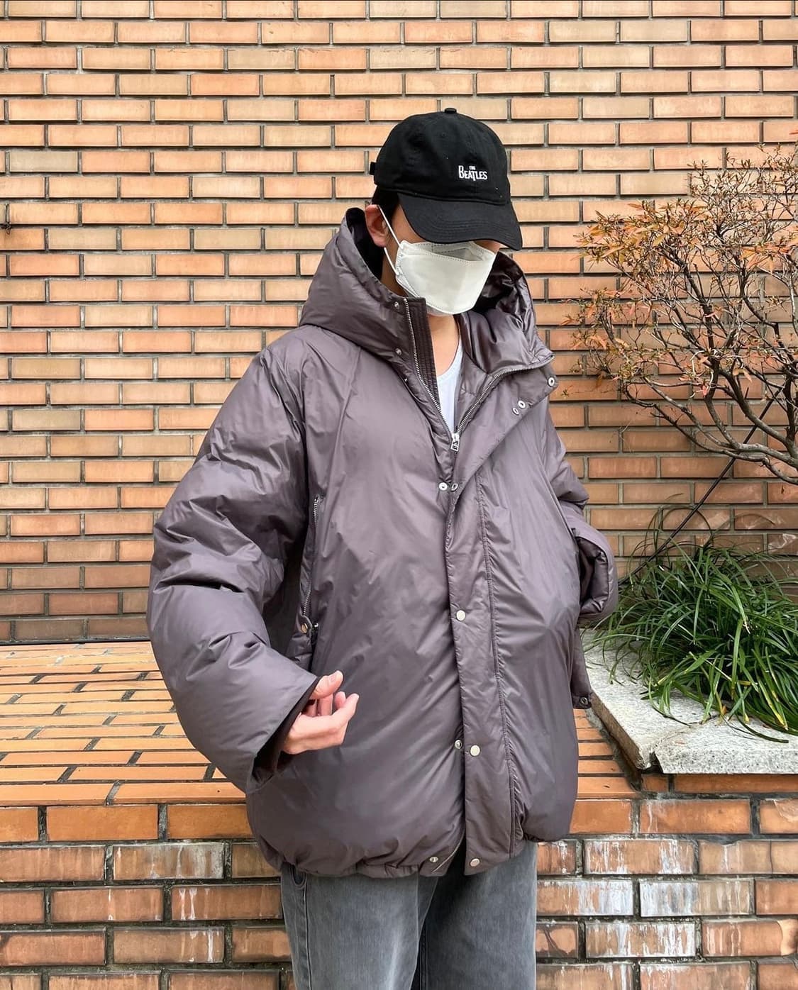 이얼즈어고 그레이퍼플 오버사이즈 푸퍼 구스다운 패딩 상품이미지2