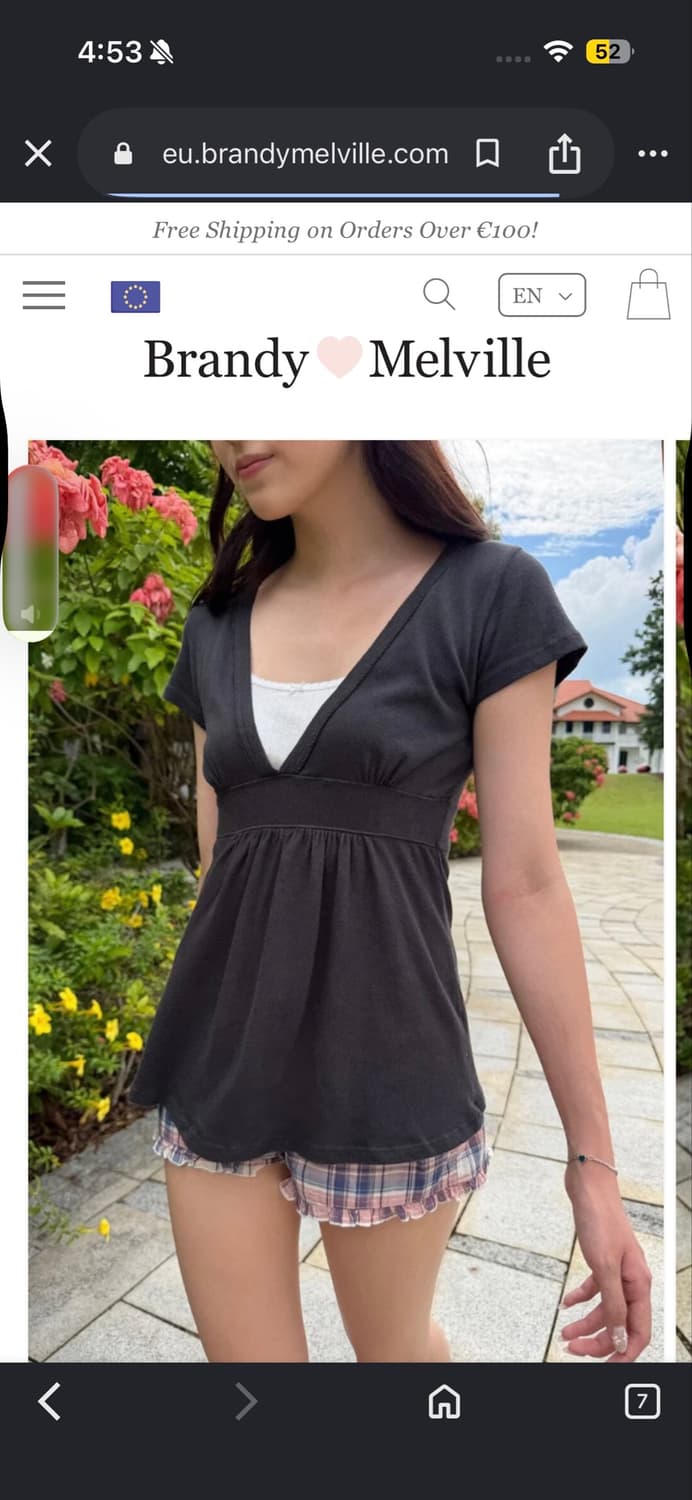 Brandy Melville Naia top black 상품이미지2