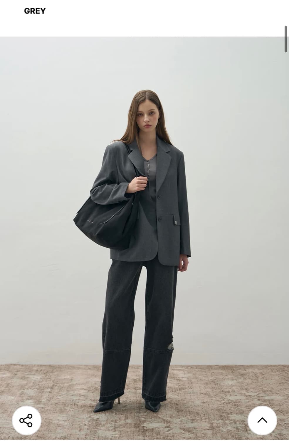 (새상품)(M) 레더리 어반 베이직 싱글 블레이저 [GREY] 판매 상품이미지4