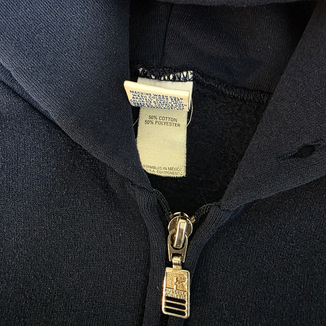 [XXL] 90s 러셀 애슬레틱 후드집업 네이비 스몰핀홀 ver. 9 상품이미지8