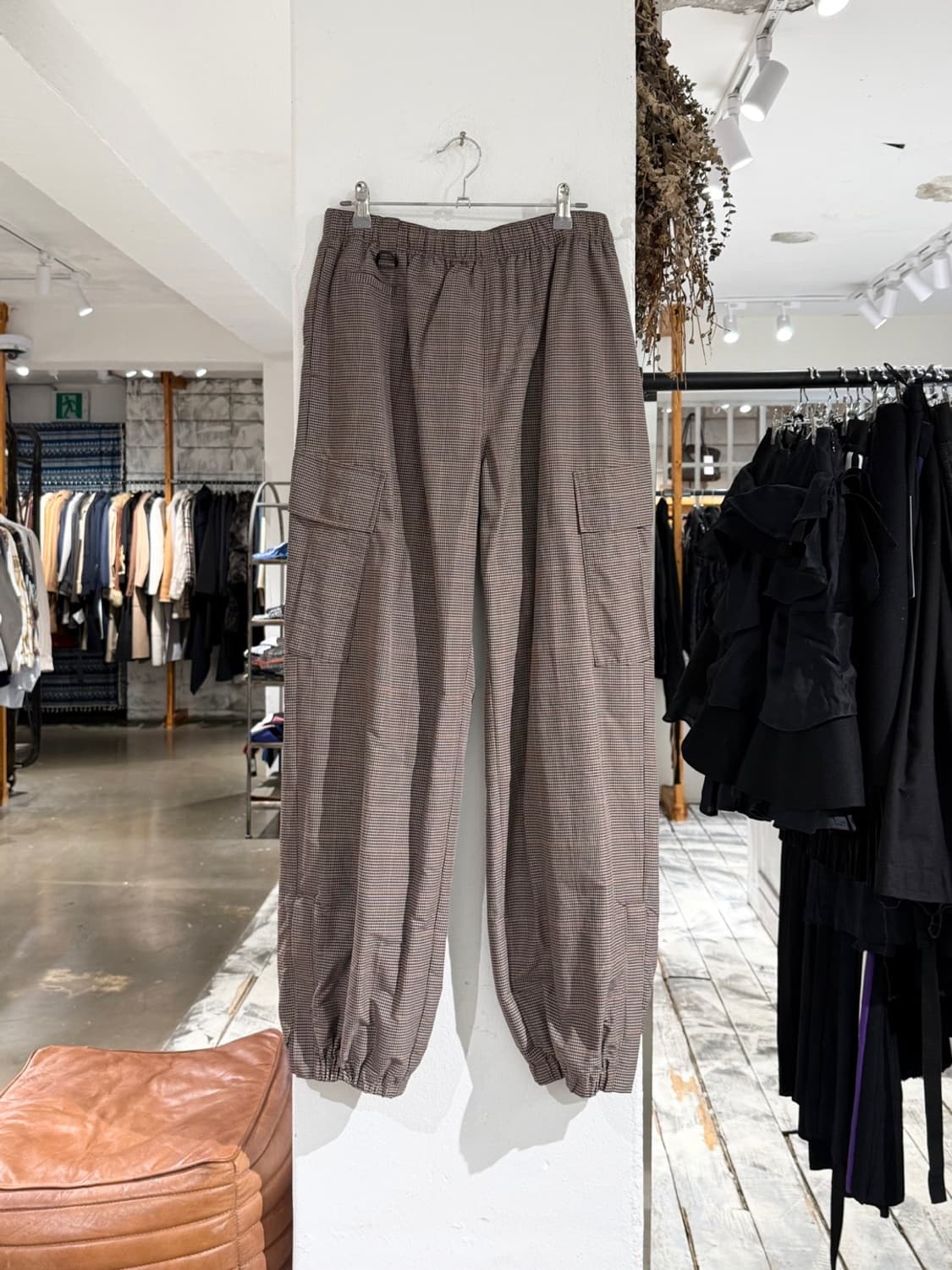 언더커버 브라운 체크 카고 조거 팬츠 상품이미지1