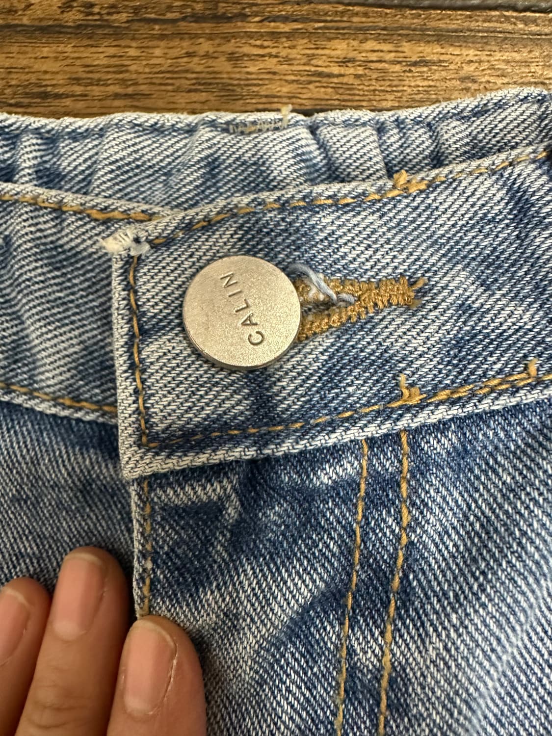 CALIN 리미티드 칼린 연청 데님 컷팅 반바지 28 상품이미지5