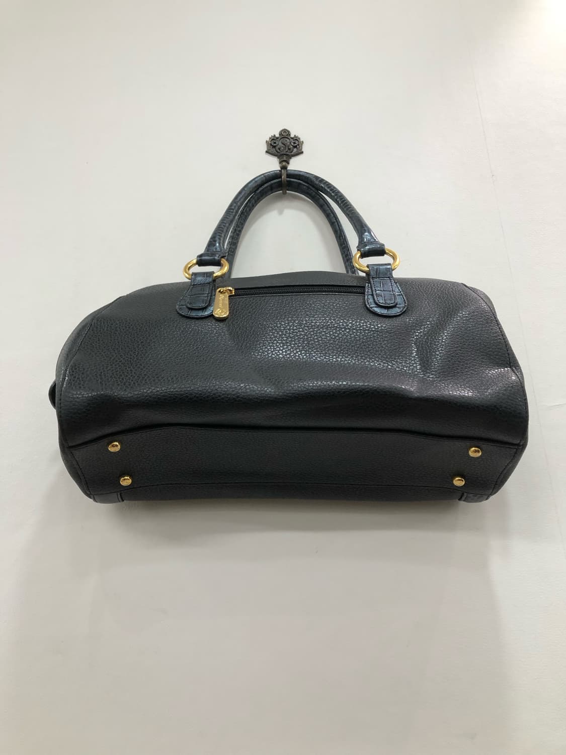 navy croc contrast black tote bag 상품이미지6