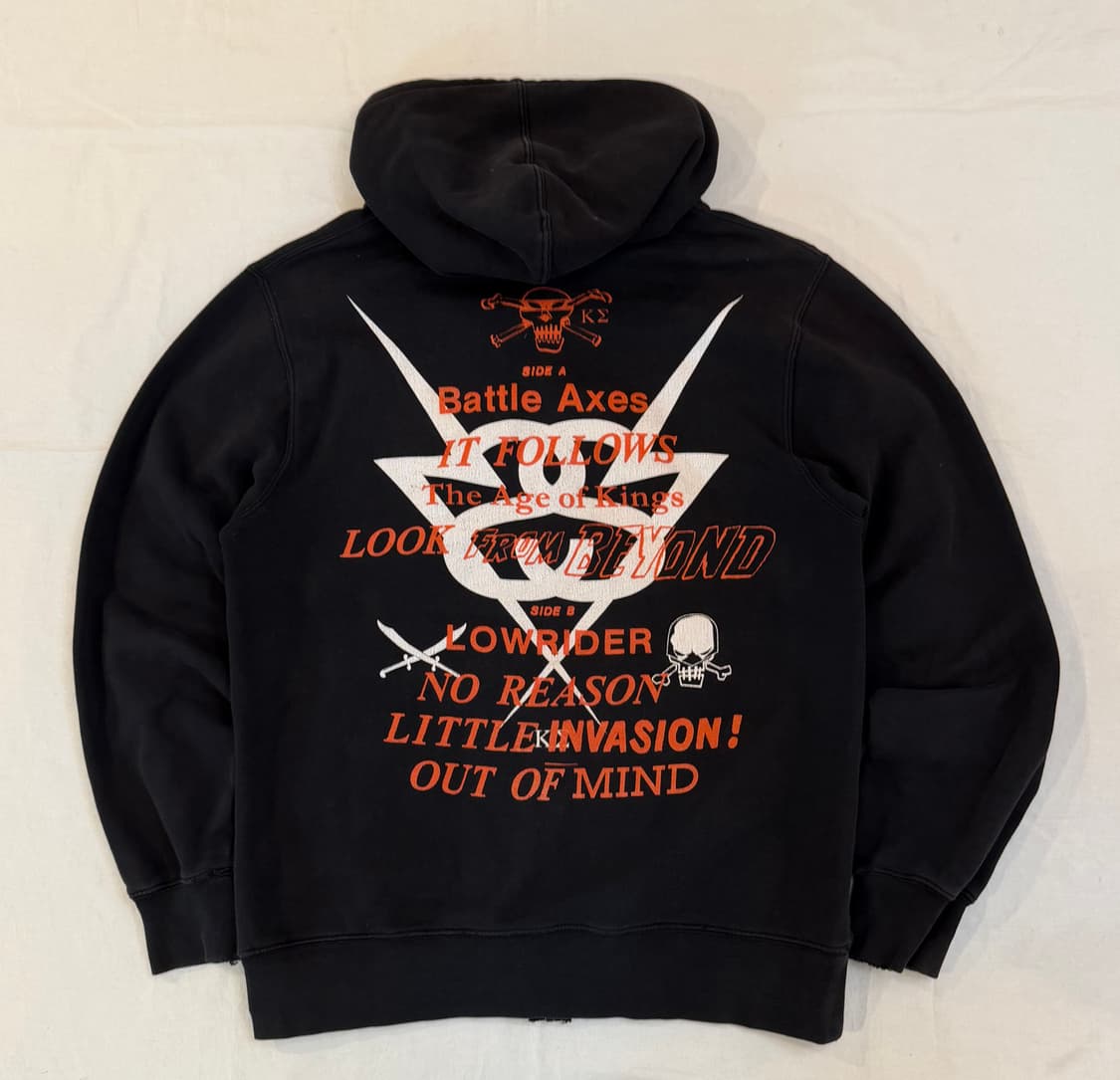 00s 스투시 X 배틀 액스 스컬 후드집업 블랙 상품이미지4