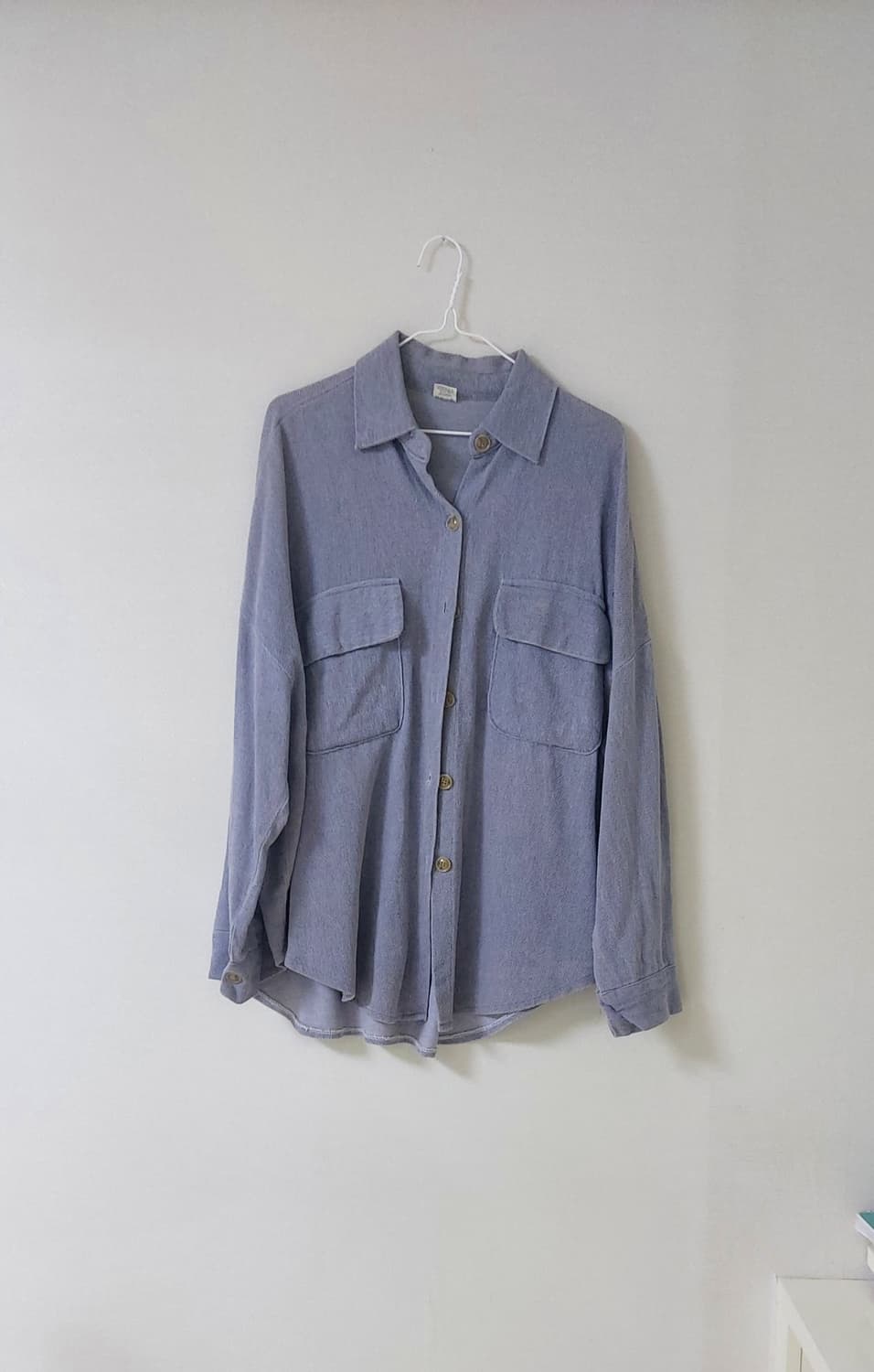 오버핏 블루 롱셔츠 남방 77 88 빅사이즈 상품이미지2