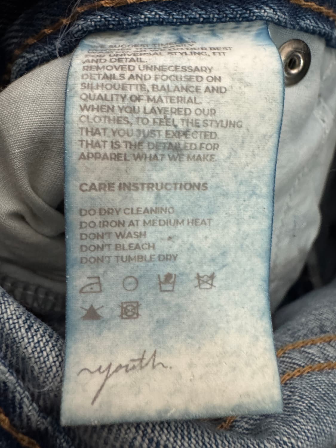 정품!! 유스 Youth 21시즌 와이드 데님팬츠 31.4인치 상품이미지4