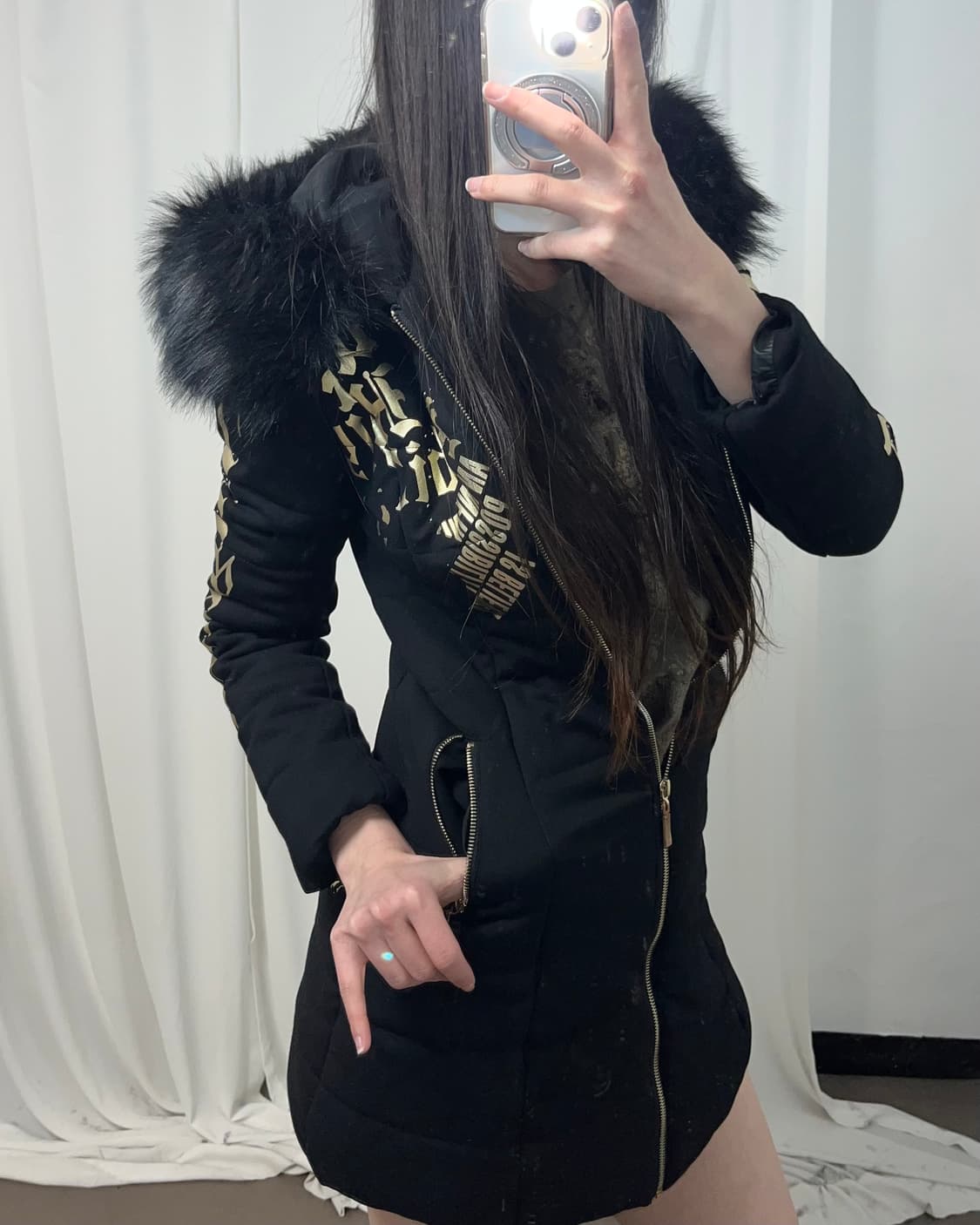 P2K 울프죠 프린팅 패딩 상품이미지3