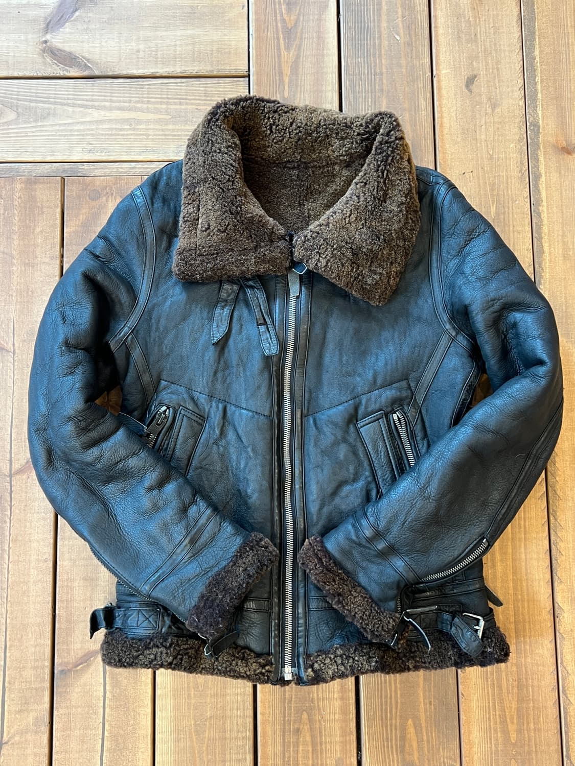 블랙 양가죽 양털 무스탕 상품이미지8