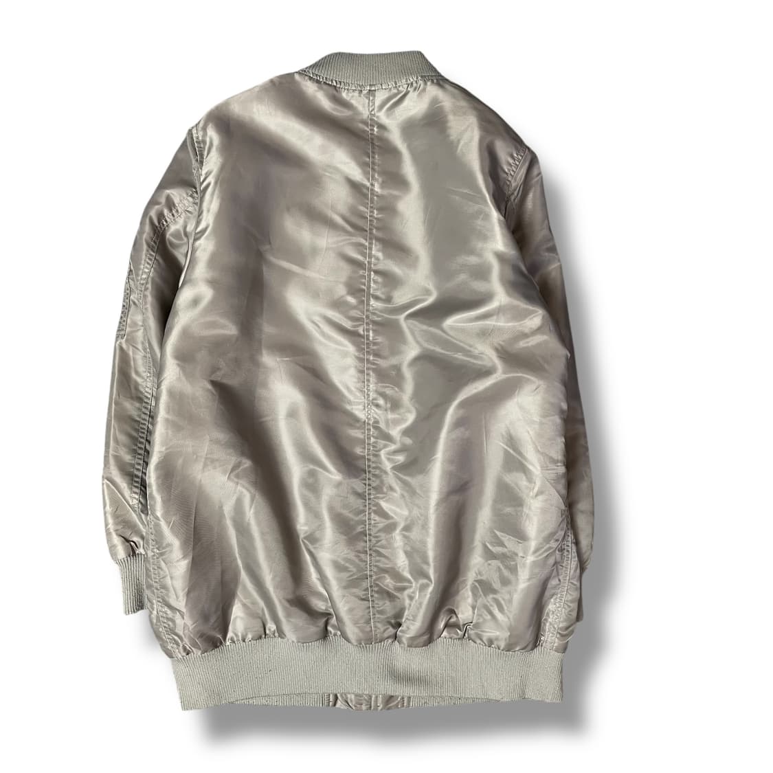 PEACE 회색 나일론 MA-1 항공 점퍼 상품이미지2