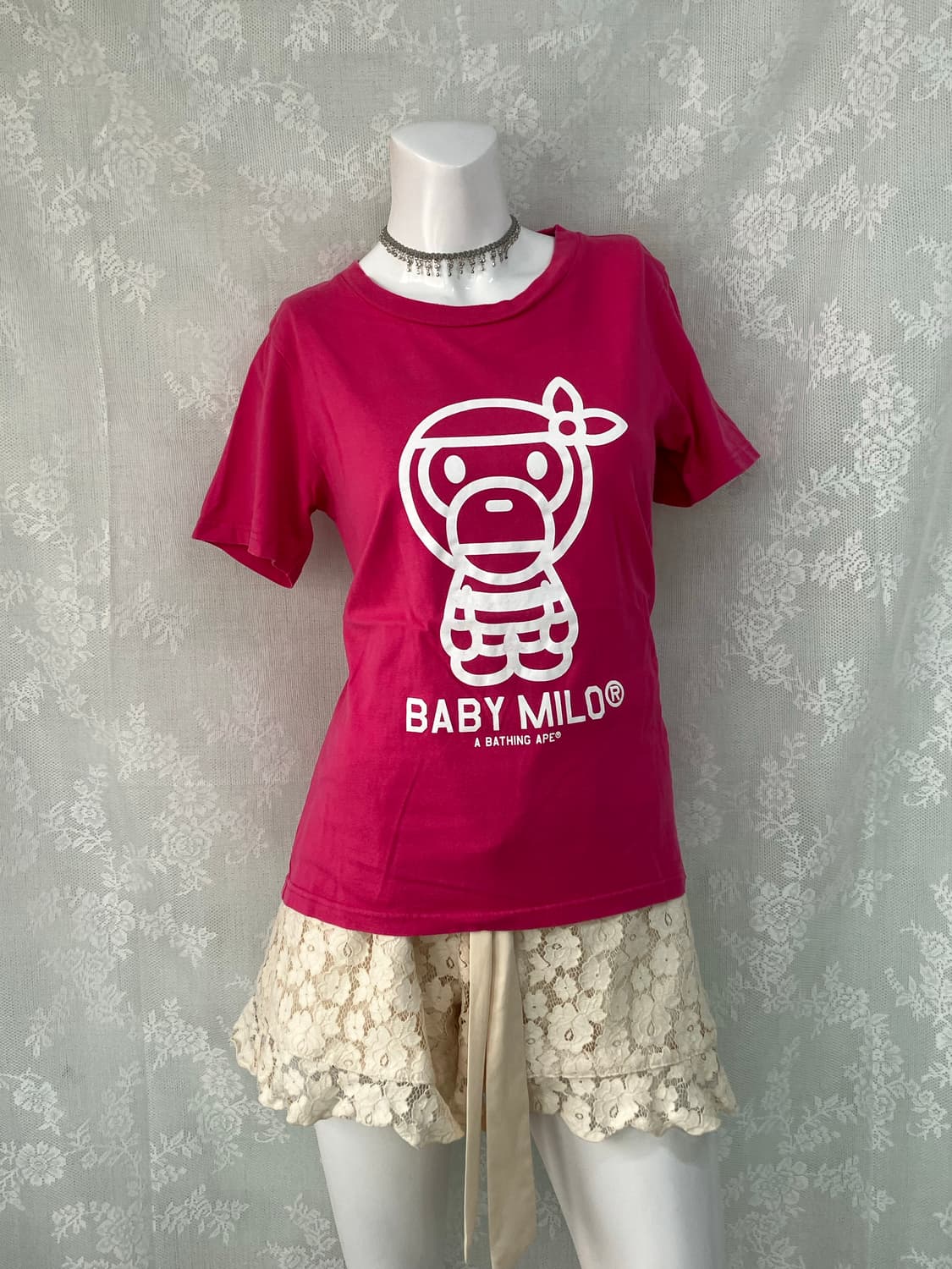 베이프 핫핑크 마일로 반팔 1050 y2k 스트릿 갸루 펑키 일본 상품이미지2