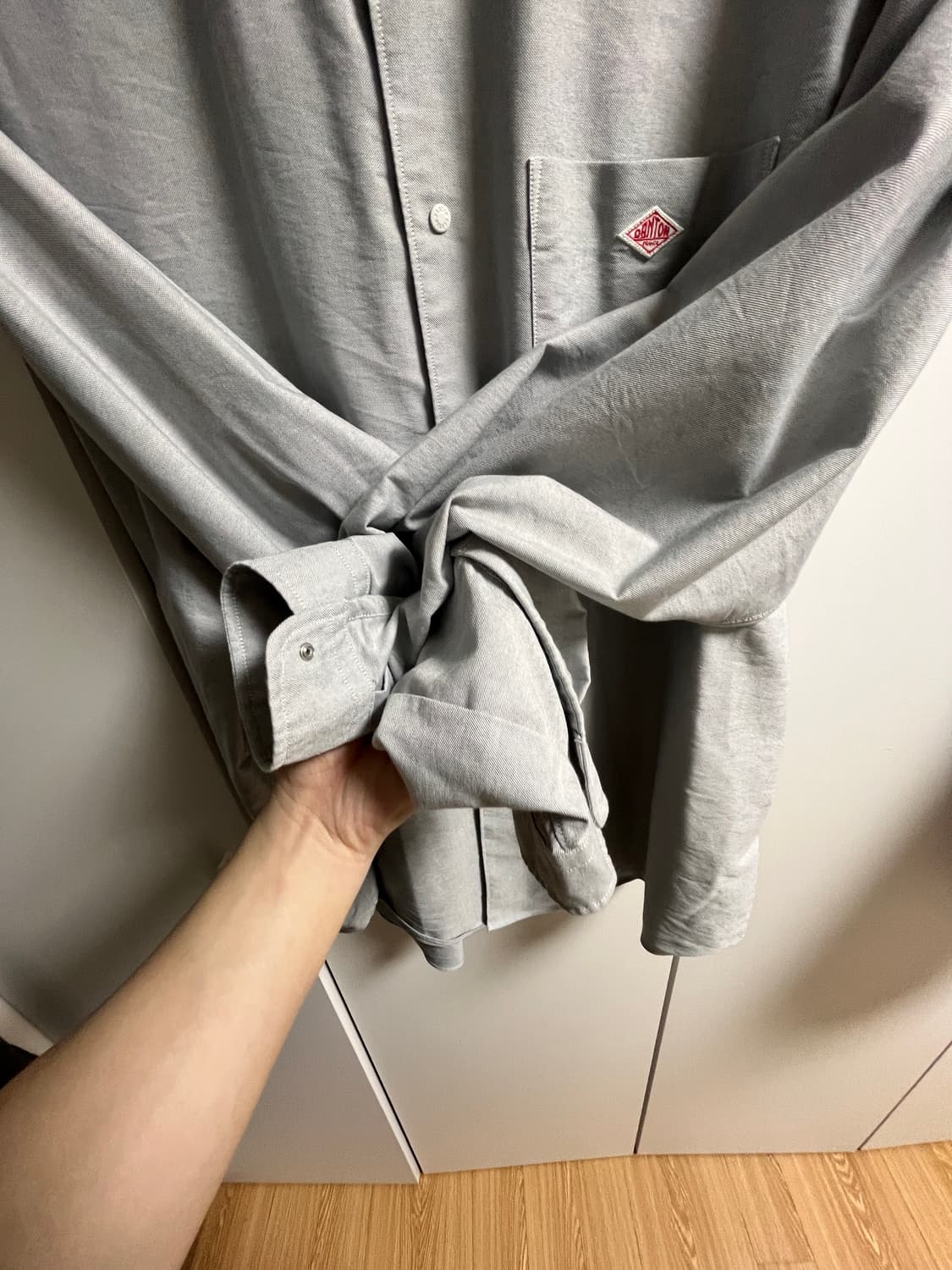 단톤 도트 버튼 B.D 셔츠 그레이 42사이즈 상품이미지5