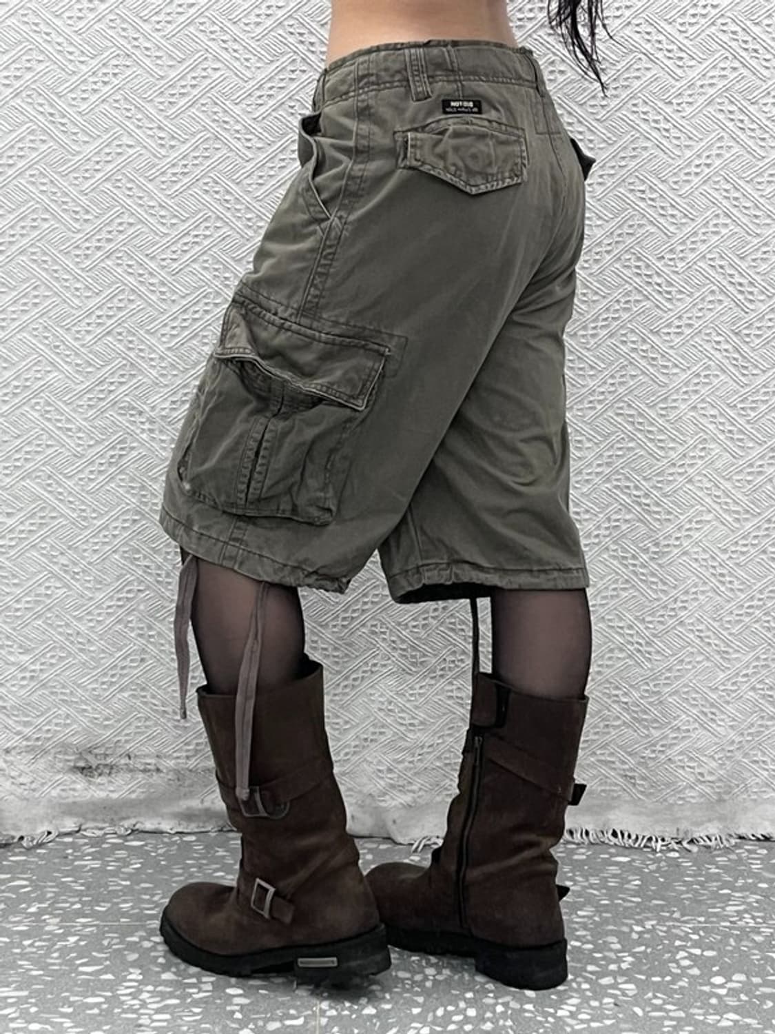 빈티지 캐주얼 스트릿 힙합 말차카키 카고 반바지 30인치 C11043 상품이미지1