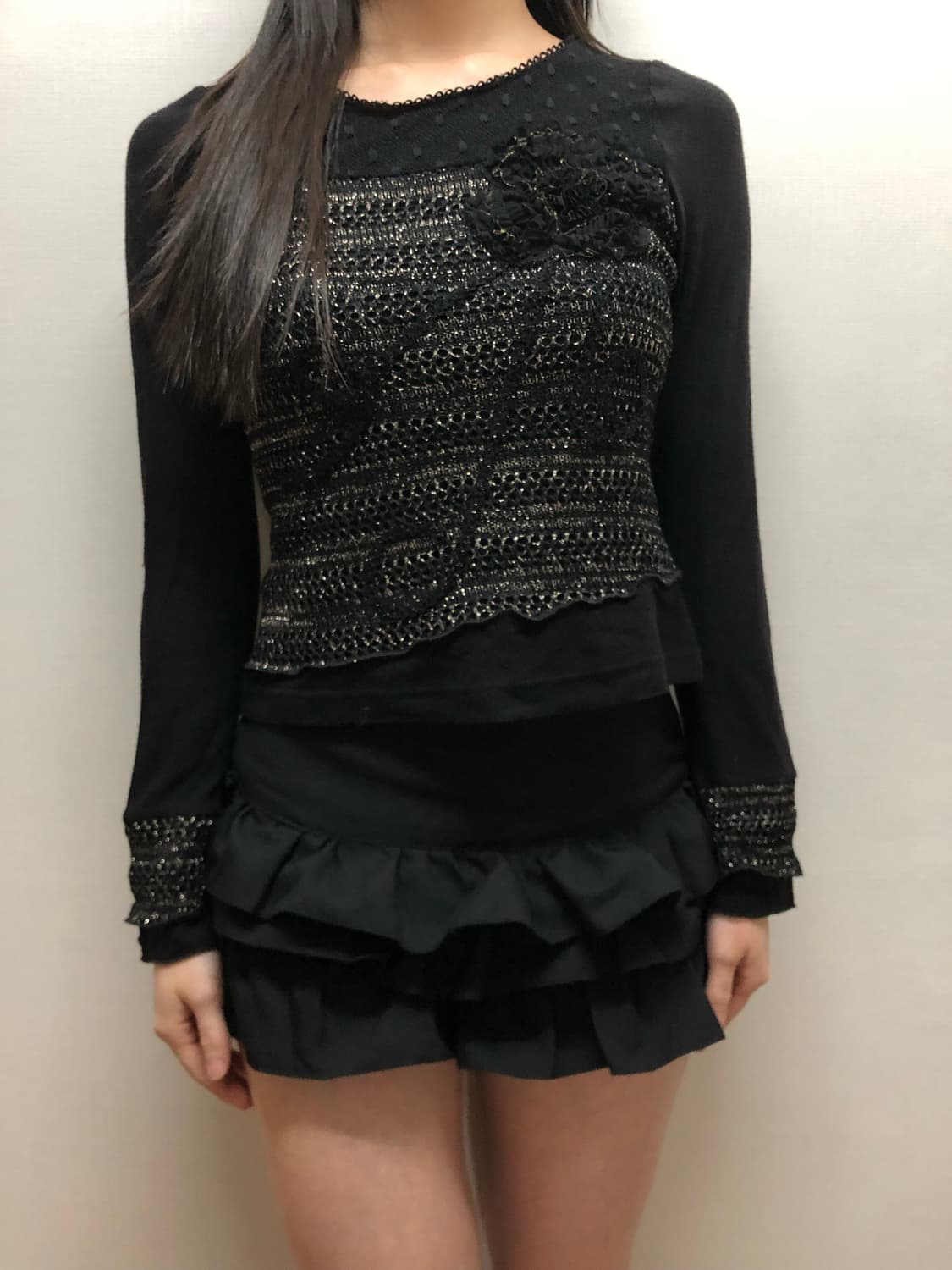 빈티지 블랙 오리엔탈 탑 상품이미지3