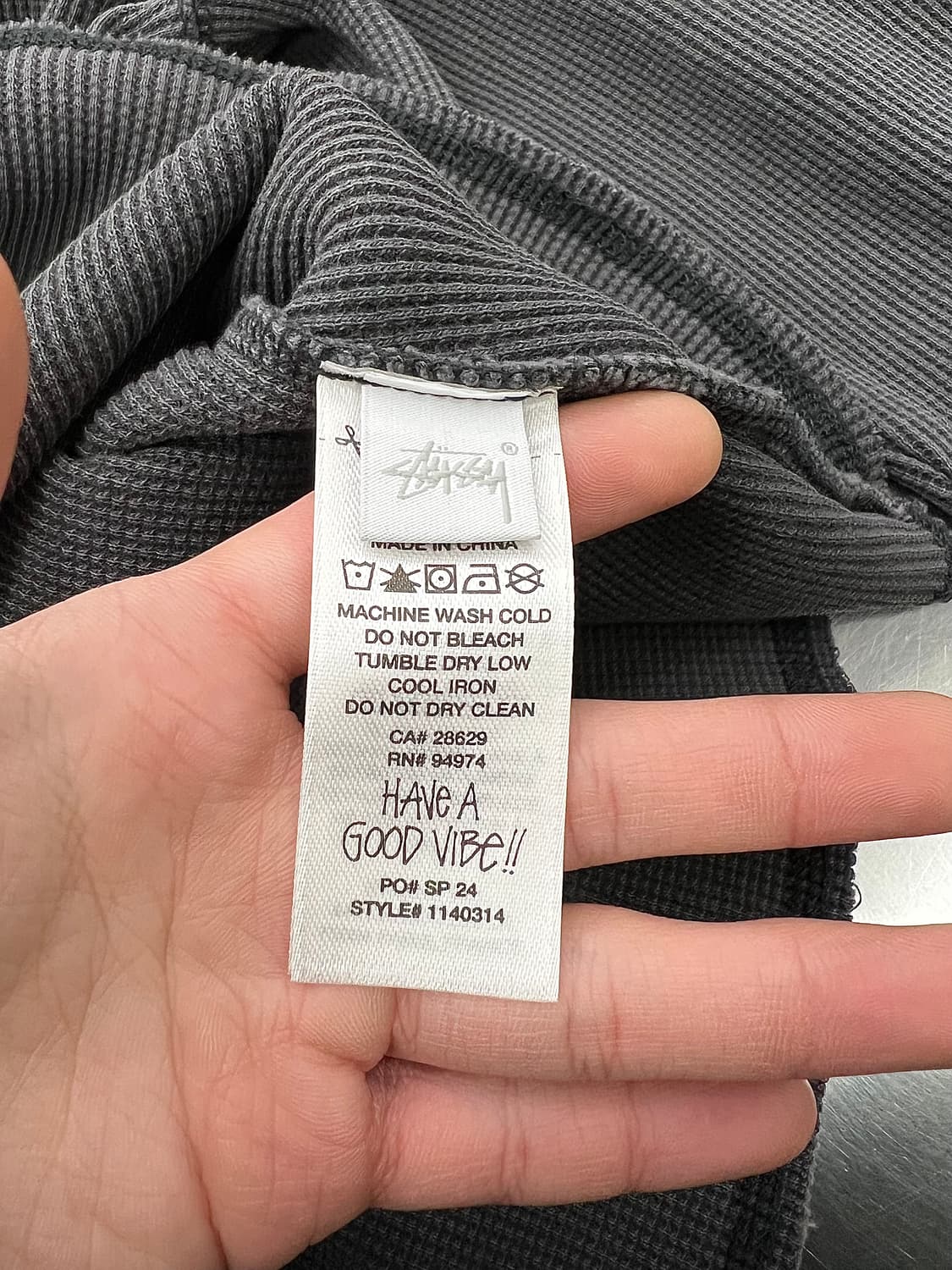 스투시 베이직 스탁 써멀 롱 슬리브 워시드 블랙 상품이미지9