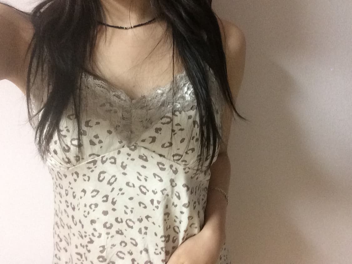 레오파드 빈티지 캡내장 슬립 원피스 상품이미지1