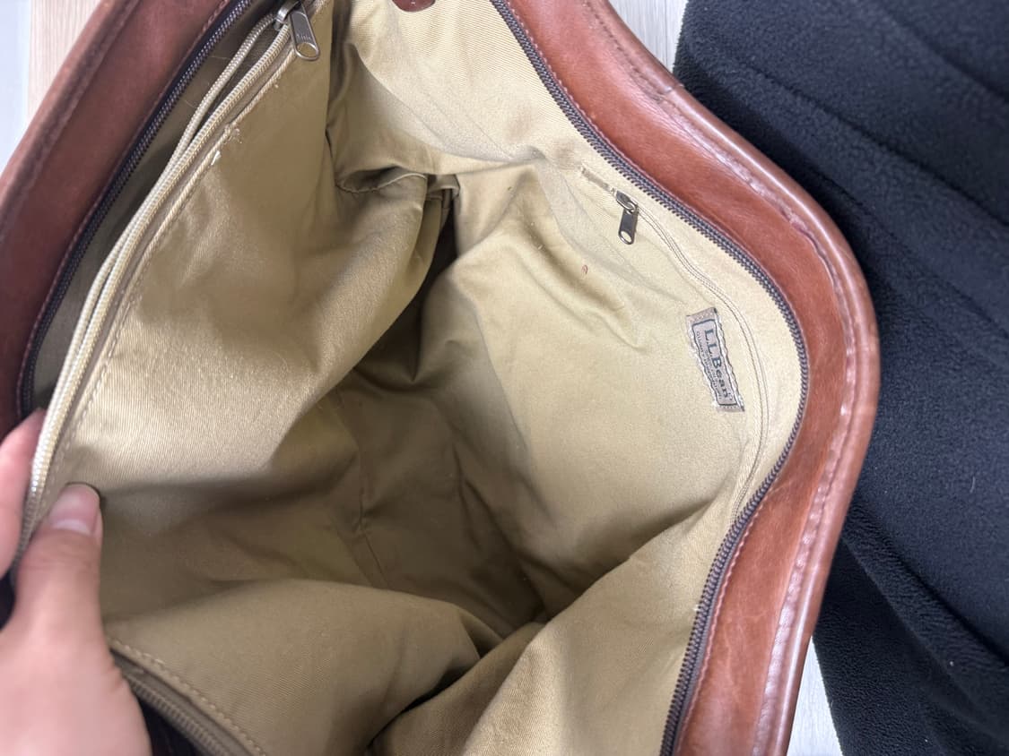 (OS)LLBEAN 엘엘빈 레더 라지 토트백 브라운 상품이미지5