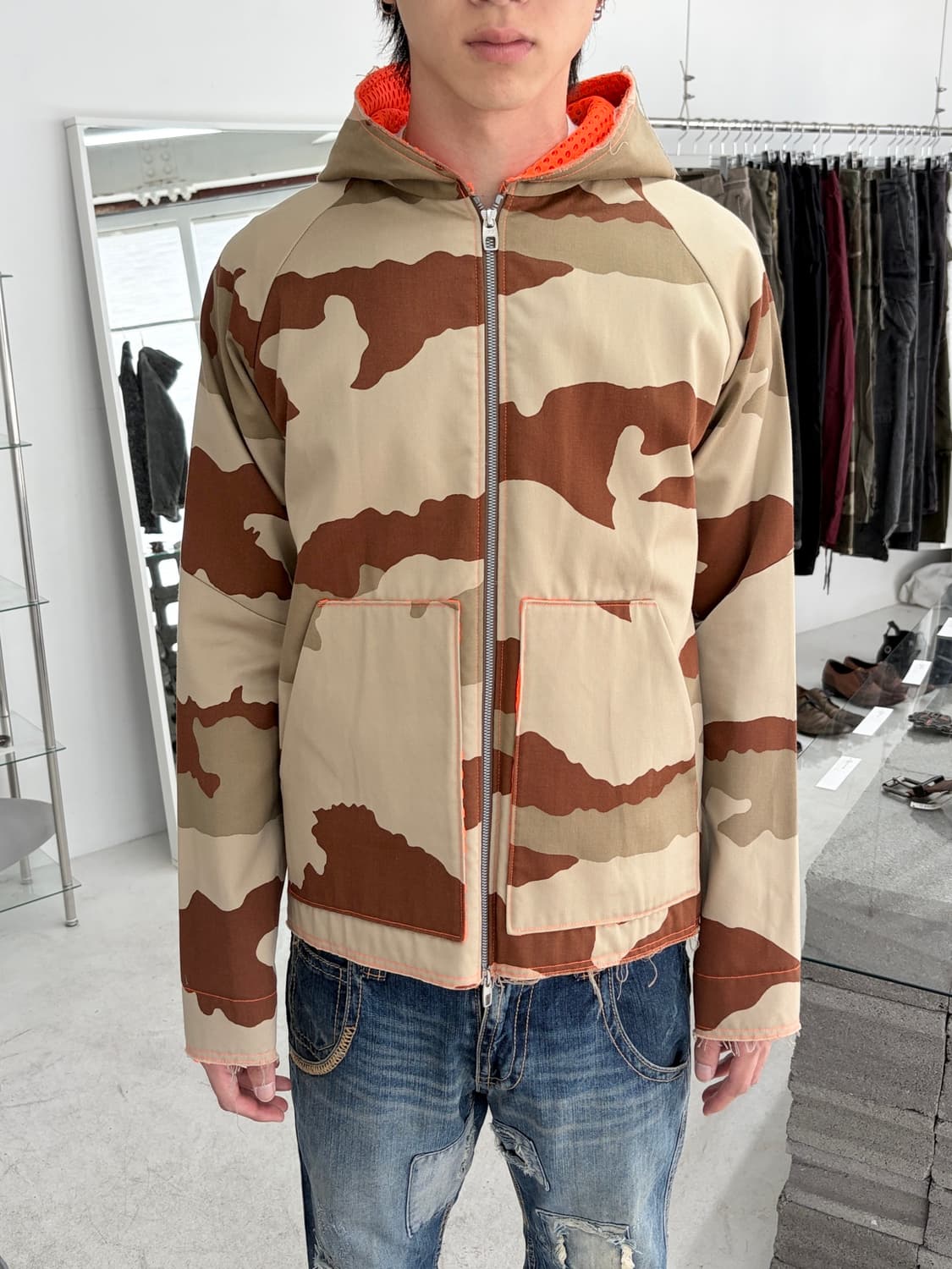 그리핀 디스트레스드 카모 후드 집업 상품이미지3