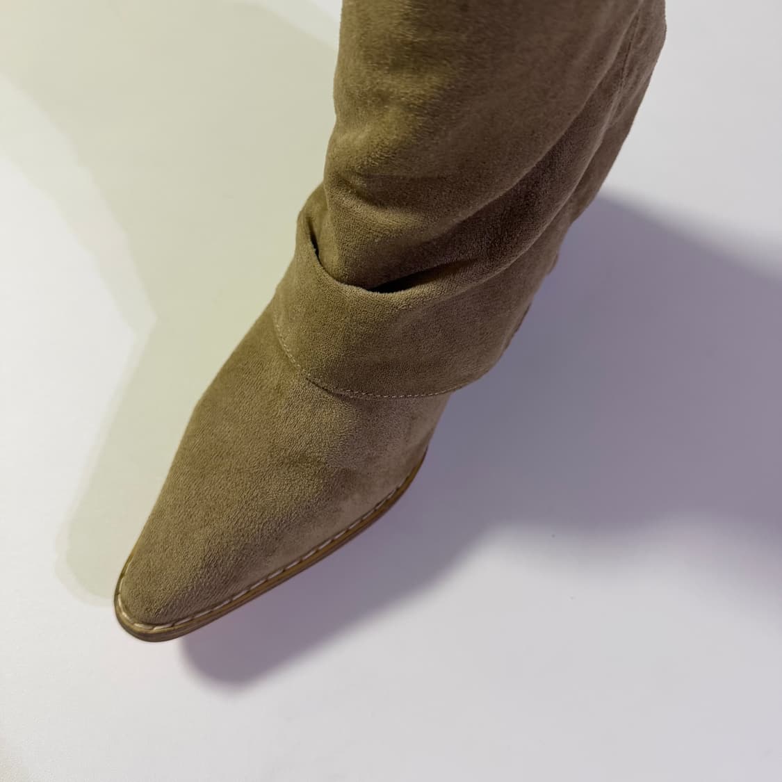 새상품 여자 스퀘어 앵클부츠 (베이지) 230 상품이미지5