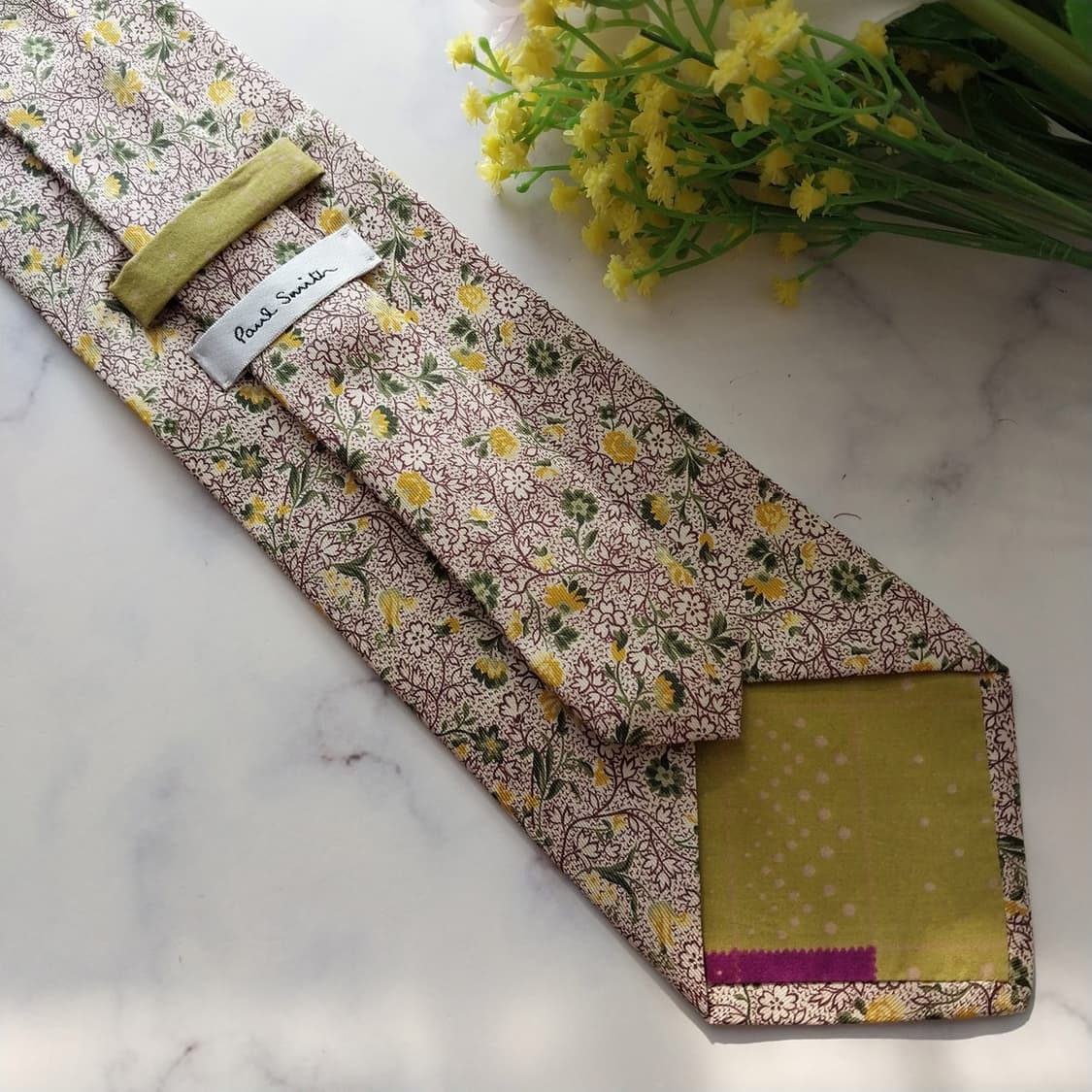 폴 스미스 실크 플라워 패턴 넥타이 9.5cm A+등급 K1296
 상품이미지9