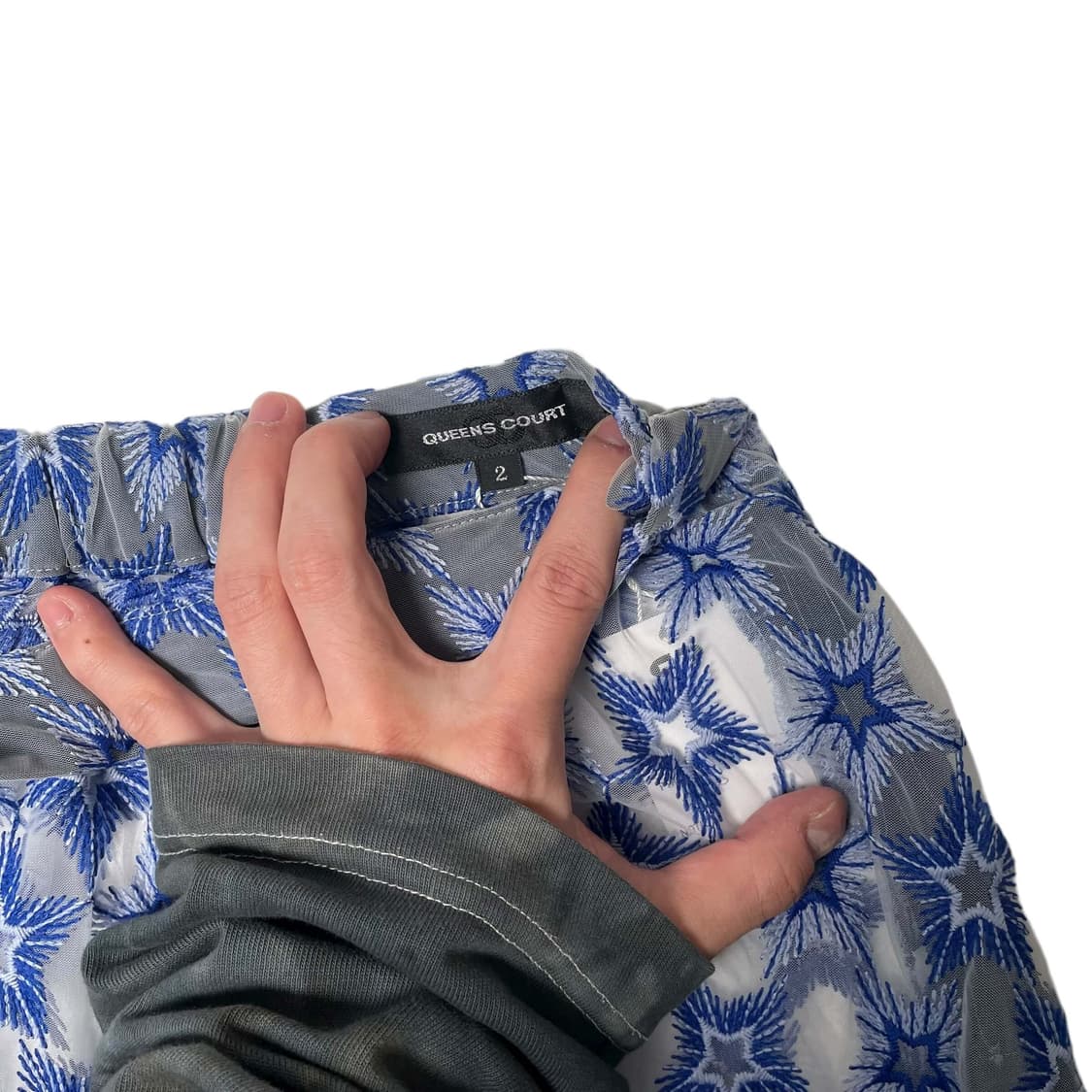 Queens court 시스루 별 자수 스커트 상품이미지5