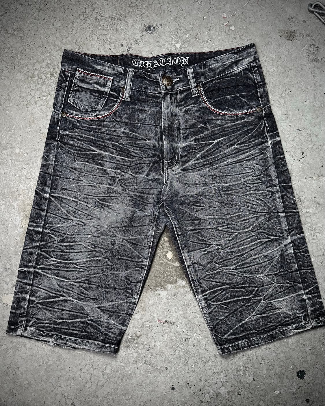 Crushed Wash Denim Shorts 상품이미지1