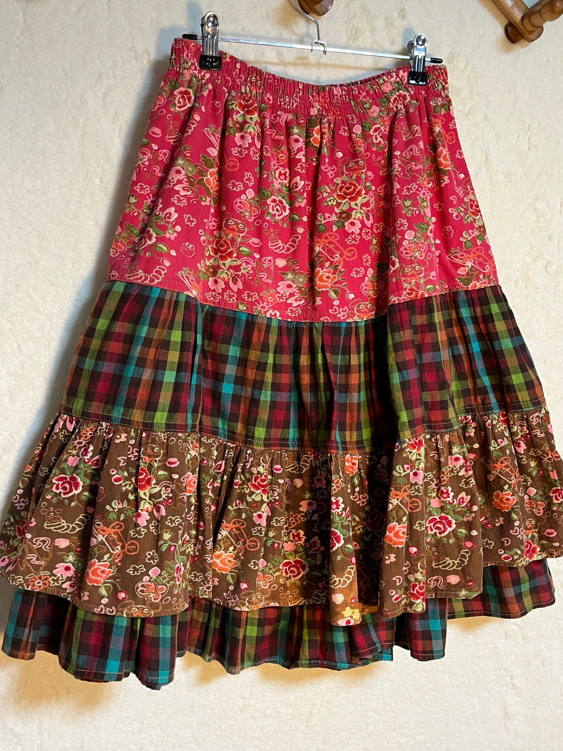 빈티지 하구미 코듀로이 패치 스커트 상품이미지2