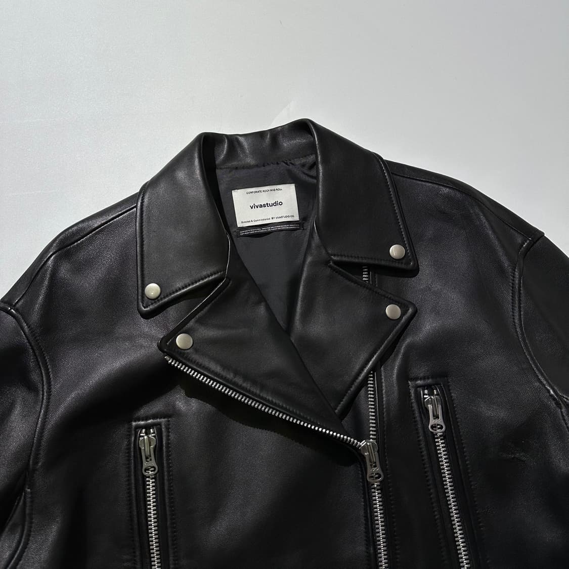 비바스튜디오 램스킨 양가죽 오버핏 라이더 자켓 상품이미지3