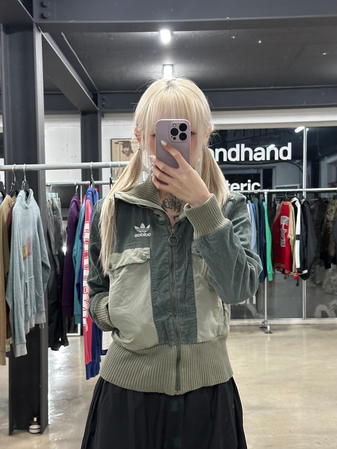 아디다스 카키 넥버클 집업 상품이미지2