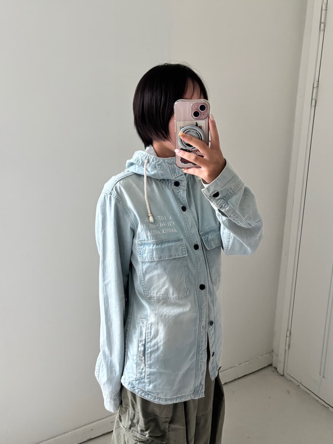 일본빈티지 아비렉스 데님 후드자켓 상품이미지2