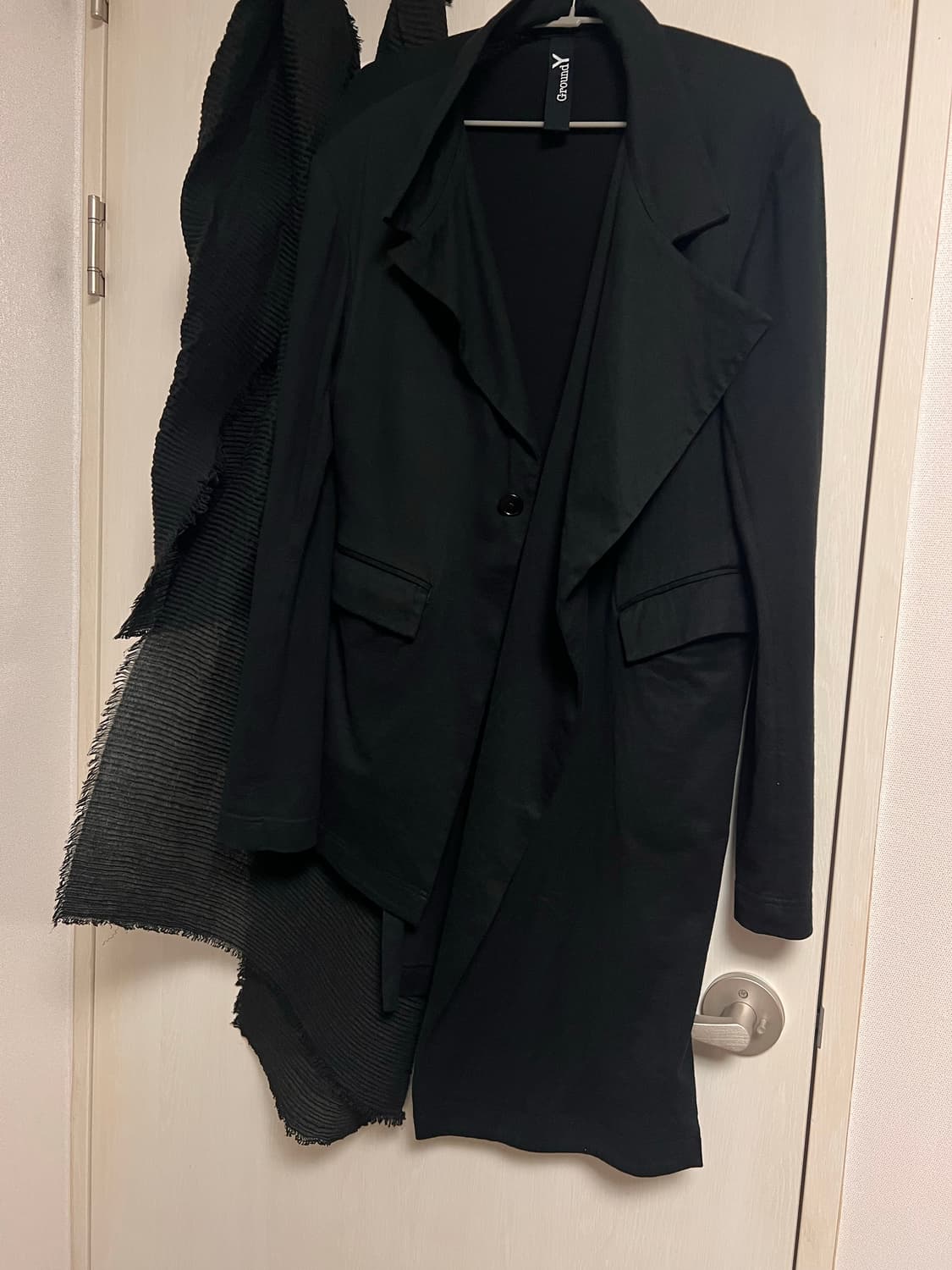 요지야마모토 그라운드와이 비대칭 코트 상품이미지2