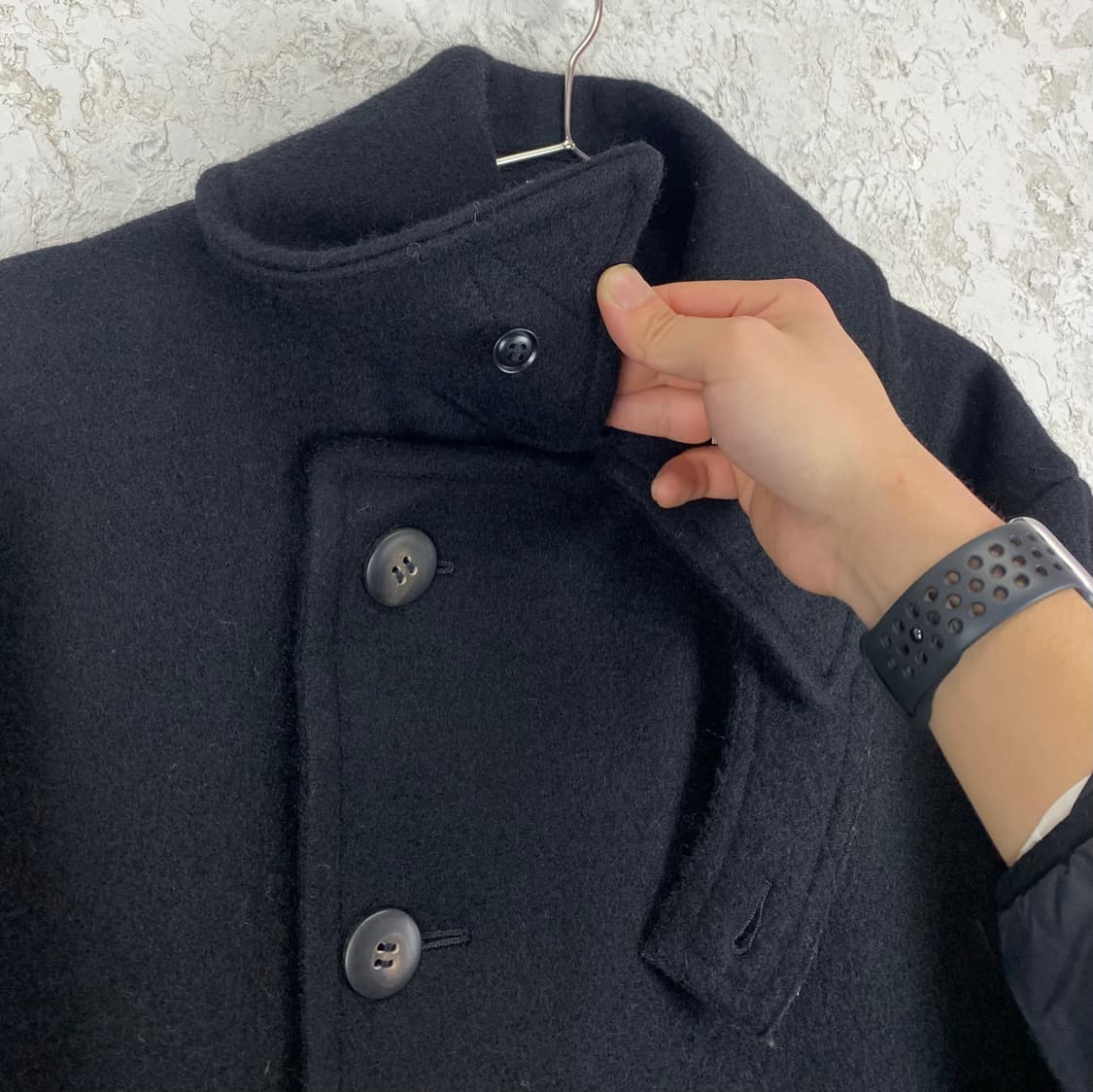 1990s 요지 야마모토 WORK SHOP 헤비 울 피 코트 상품이미지3