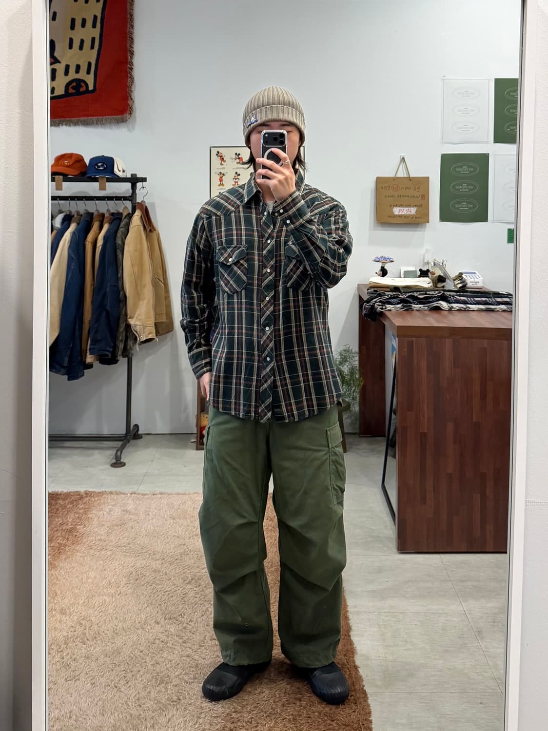 90s Wrangler 랭글러 플란넬 체크 웨스턴 셔츠 상품이미지2