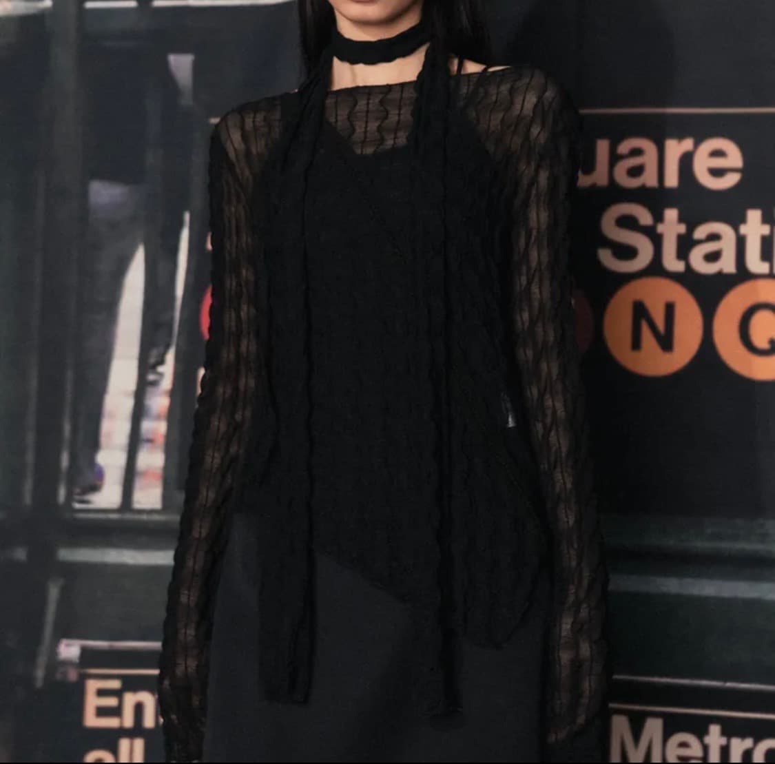 시스루 스카프 세트 고딕 펑크 고스 그런지 페어리 상품이미지1