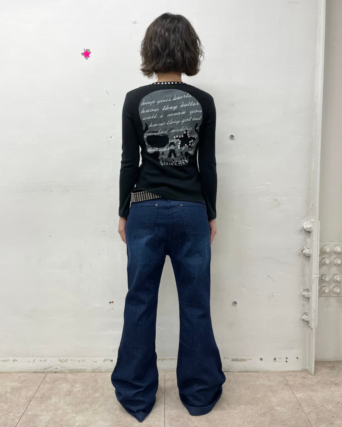 Big Skull Stud Black Long Sleeve  상품이미지4