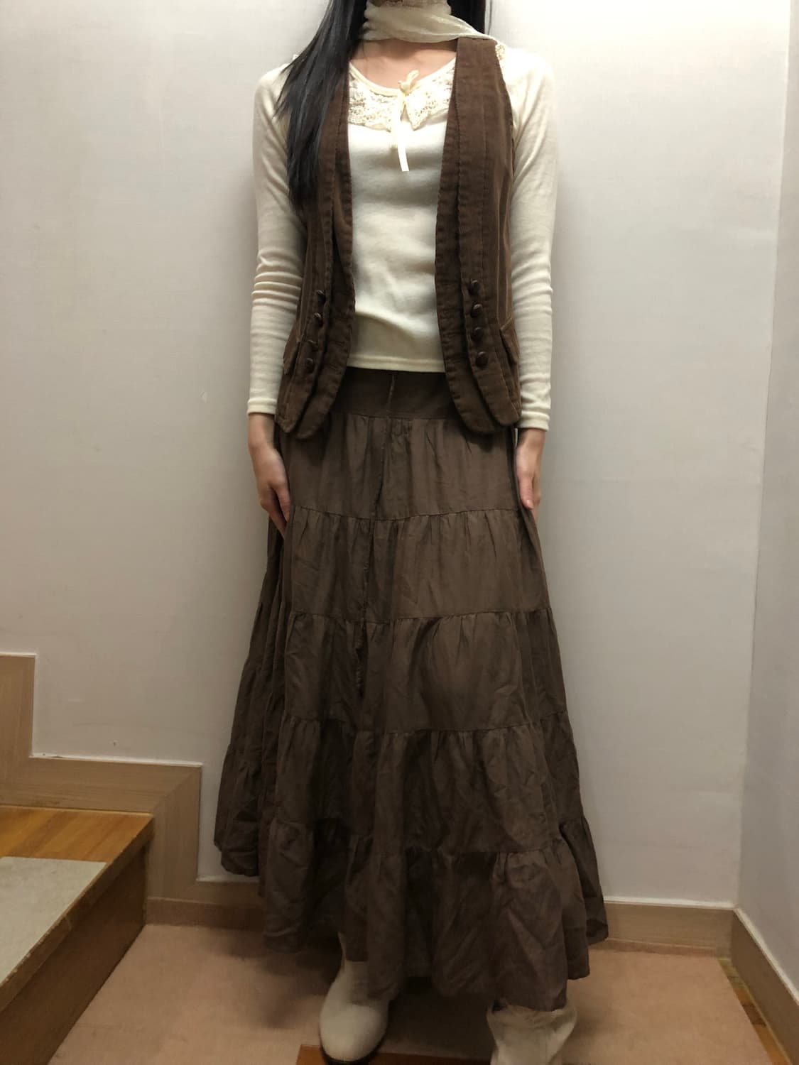 빈티지 브라운 코듀로이 버튼 베스트 상품이미지3