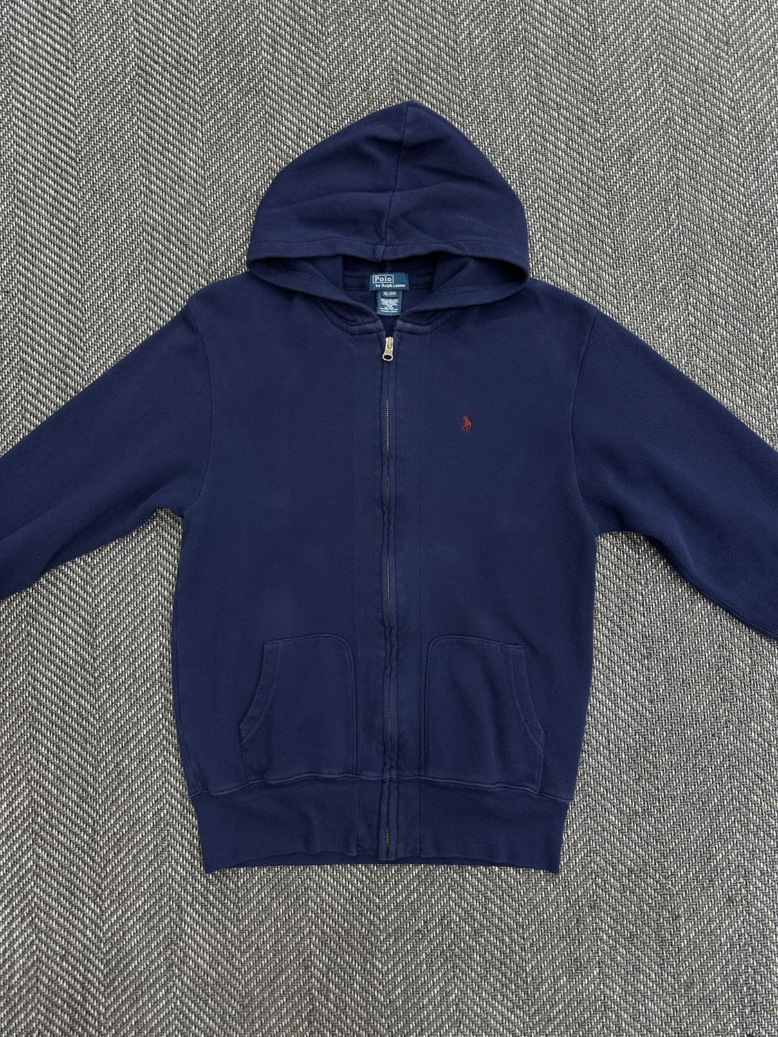 폴로 후드집업 네이비 상품이미지2