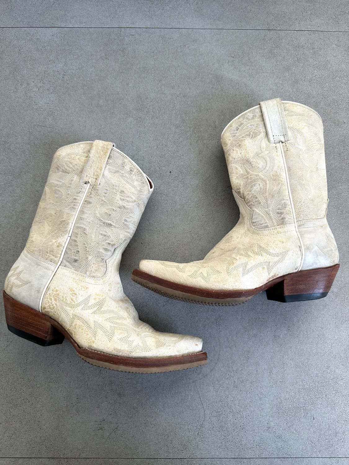 VTG 멕시코 웨스턴 부츠 아이보리 상품이미지4